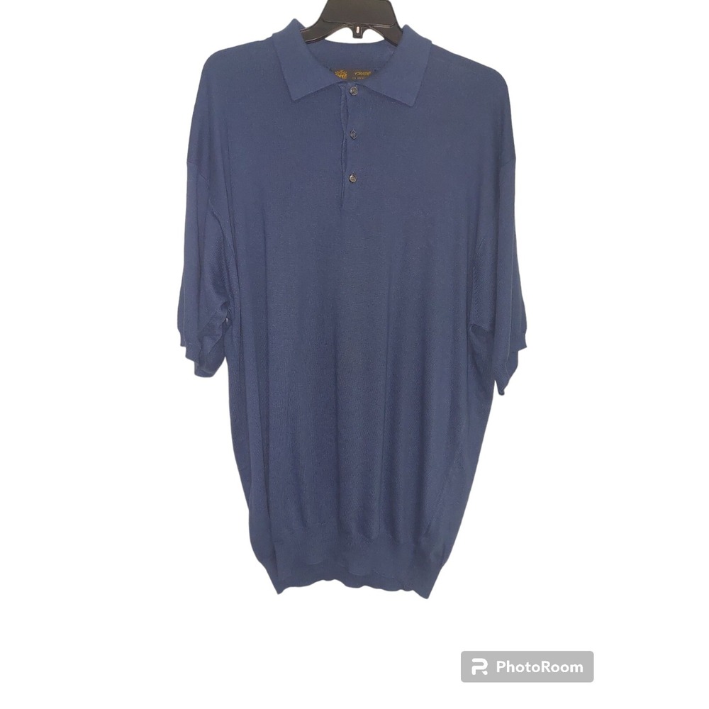 Valente Collezioni Uomo Mens Polo Style Shirt Size 3XT Blue Very Soft‎ And...